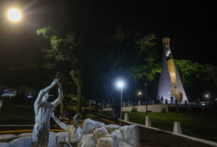 Com monumento de 26 metros, Itaipulândia espera 50 mil fiéis no Dia da Padroeira