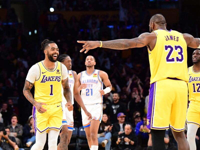 Los Angeles Lakers bate Oklahoma City Thunder com atuação decisiva de Russell