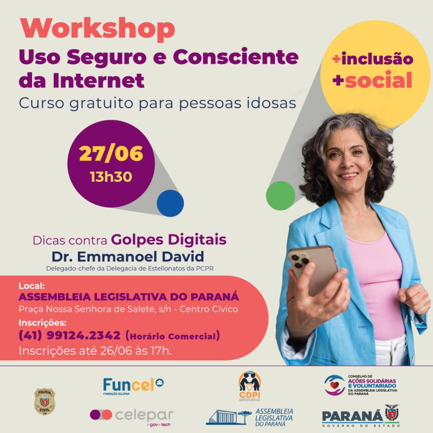 Assembleia Legislativa do Paraná | Notícias > Já estão abertas as inscrições para o novo curso sobre o uso seguro e consciente da internet