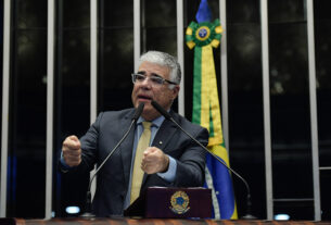 Em discurso, à tribuna, senador Eduardo Girão (Novo-CE).