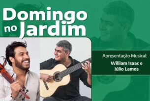 Domingo no Jardim traz duo de violão 7 cordas e violino, Julio Lemos e Willian Isaac — Agência Gov