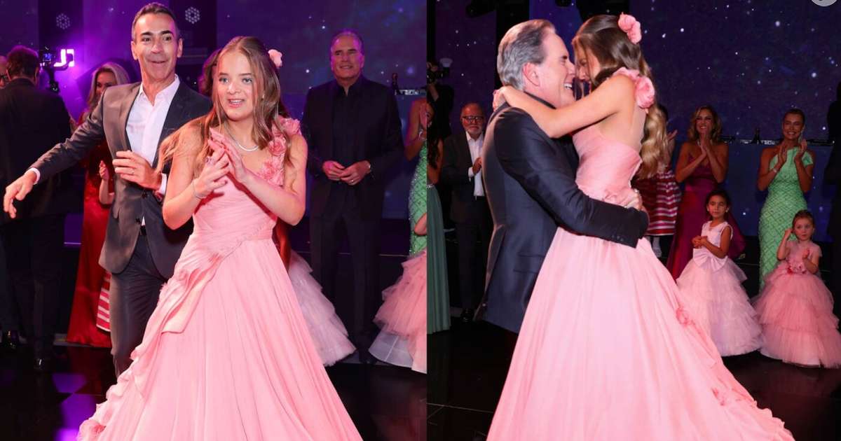 Lindíssimos! Rafaella Justus dança com Roberto Justus e César Tralli em festa de 15 anos; web reage: 'Família linda'