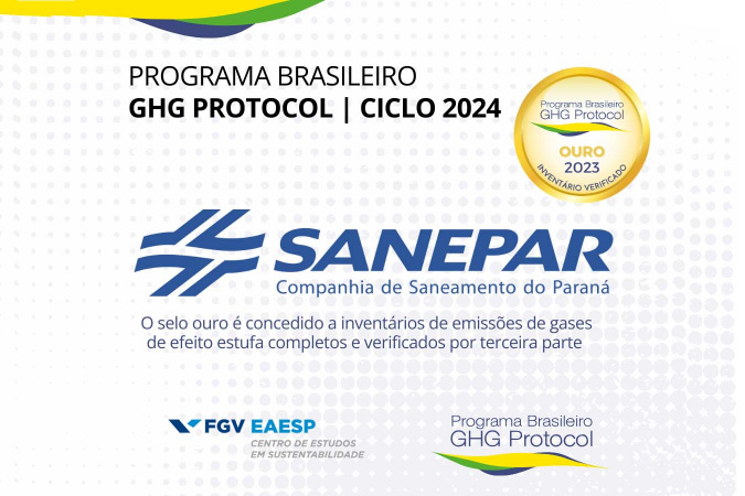 Sanepar recebe Selo Ouro por inventário sobre gases de efeito estufa