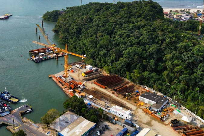 17,7% concluída: obra da Ponte de Guaratuba pode ser acompanhada em tempo real