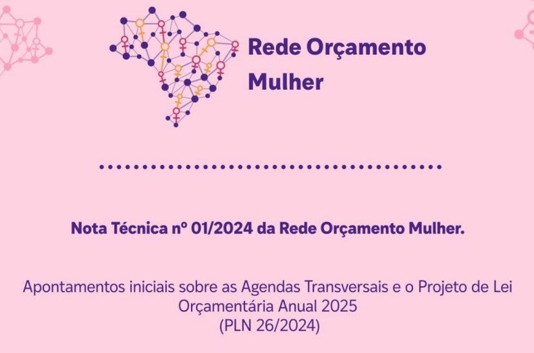 Nota Técnica da Rede Orçamento Mulher revela impacto das dotações orçamentárias no PLOA 2025 para Agendas Transversais — Portal da Câmara dos Deputados