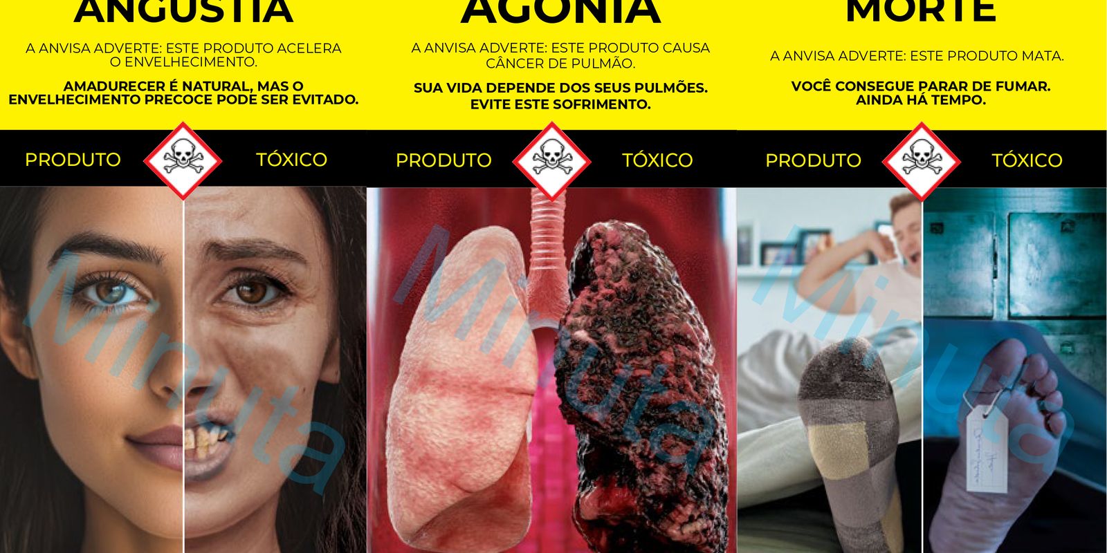 Anvisa apresenta novas imagens contra fumo em embalagens de cigarros