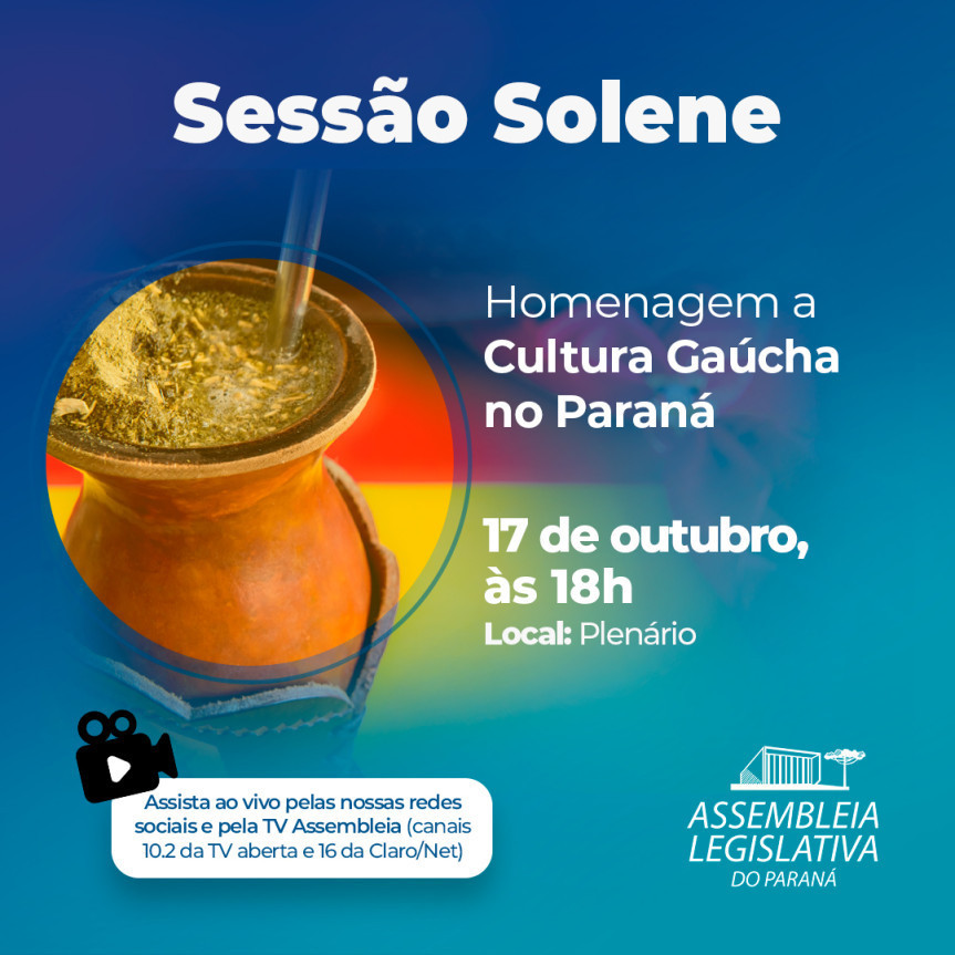 Assembleia Legislativa do Paraná | Notícias > A Cultura Gaúcha no Paraná será homenageada em sessão solene na Assembleia Legislativa