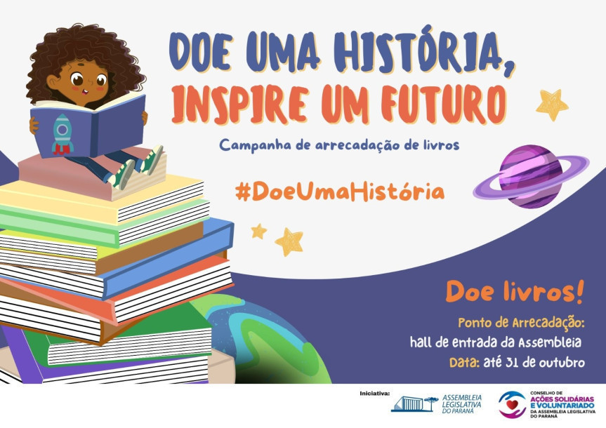 Assembleia Legislativa do Paraná | Notícias > Campanha “Doe uma História, Inspire um Futuro” para arrecadação de livros continua até 31 de outubro