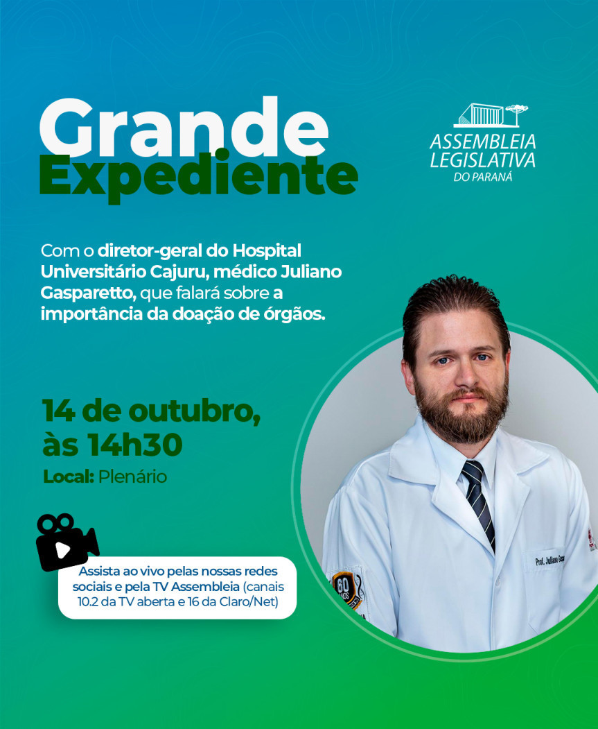 Assembleia Legislativa do Paraná | Notícias > Palestra na Assembleia Legislativa reforça importância da doação de órgãos