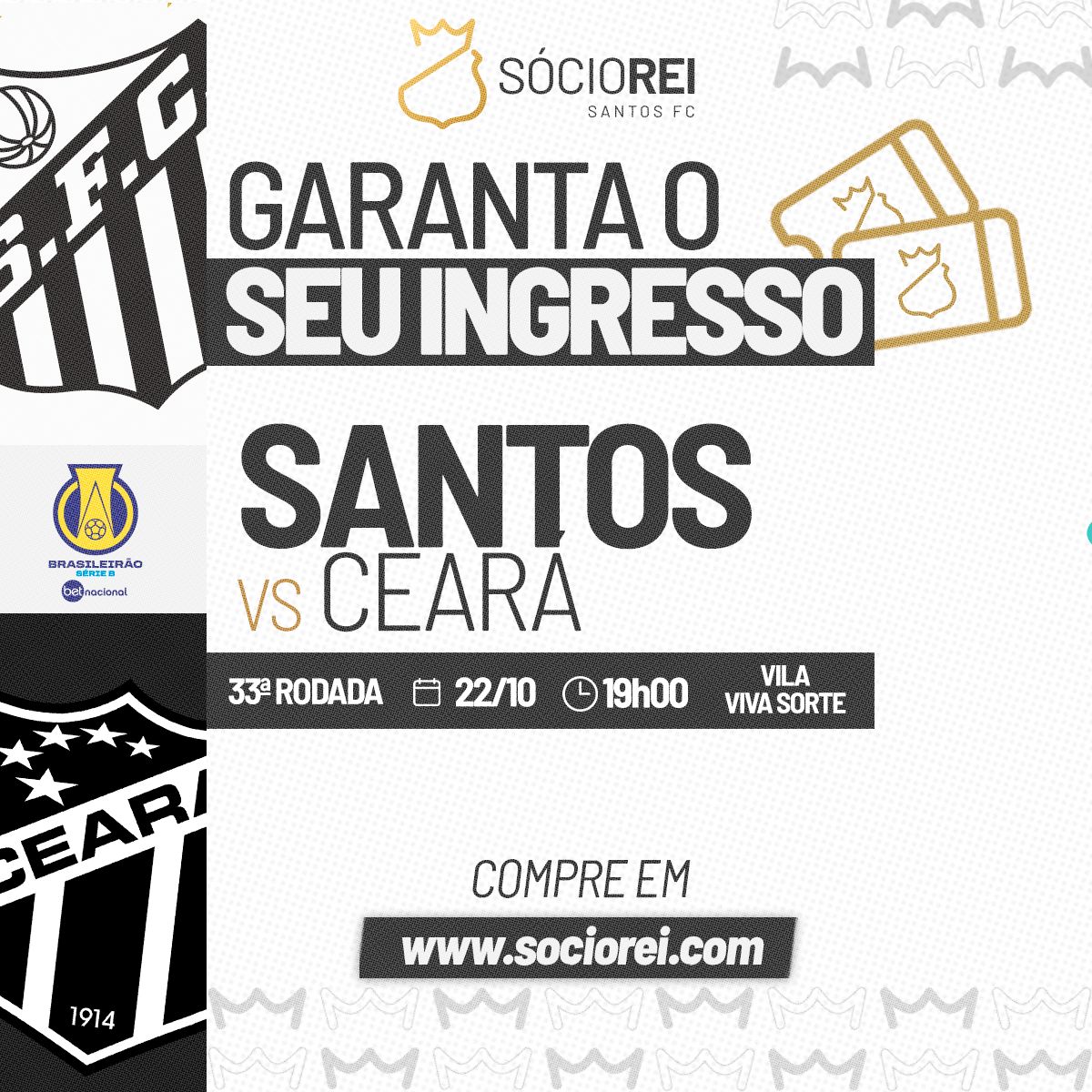 Venda de ingressos para a partida entre Santos FC e Ceará