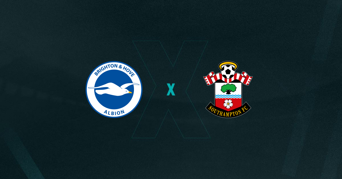 Escudos de Brighton e Southampton, que duelam pela Premier League