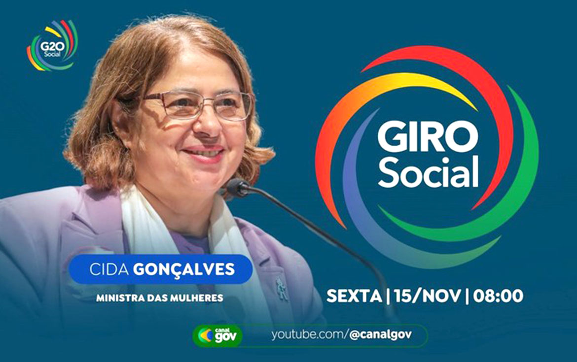 Cida Gonçalves debate pautas de empoderamento feminino no programa 'Giro Social' — Agência Gov