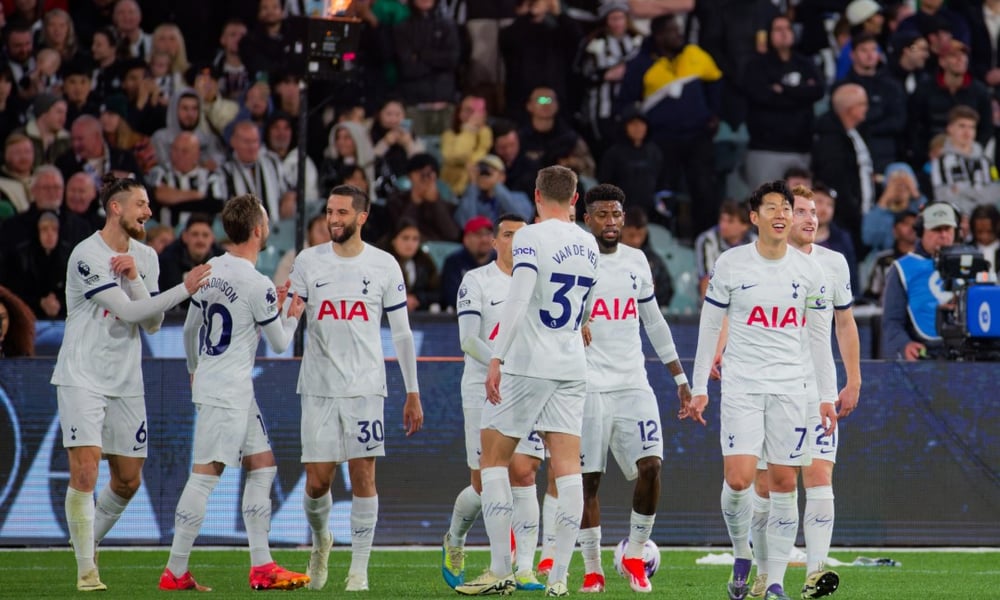 Tottenham,Players,Celebrate,After,Scoring,A,Goal,During,The,Exhibition