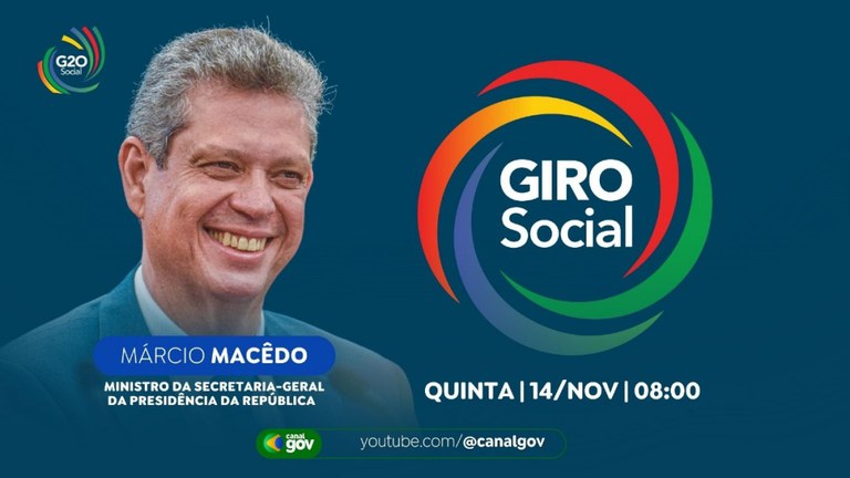 Márcio Macêdo debate temas prioritários da sociedade civil na estreia do 'Giro Social' — Agência Gov