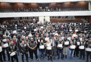 Motociclistas cristãos recebem Menção Honrosa em solenidade na Assembleia Legislativa.