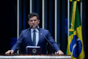 Em discurso, à tribuna, senador Sergio Moro (União-PR).