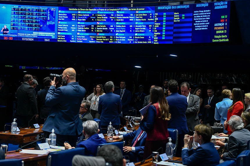 Painel eletrônico de votação.