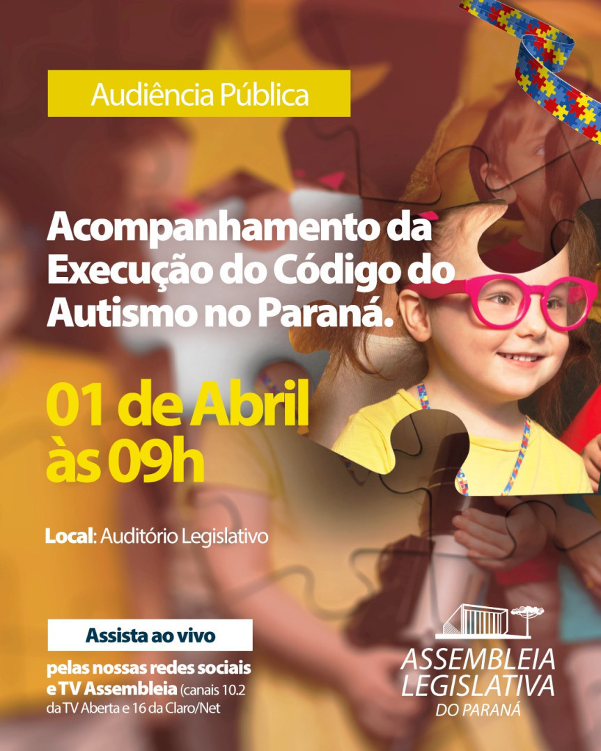 Assembleia Legislativa do Paraná | Notícias > Implementação do Código do Autismo é tema de audiência pública nesta terça-feira (1º)