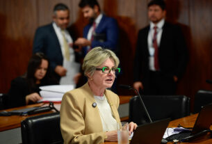 À bancada, em pronunciamento, relatora do PL 13/2022, senadora Margareth Buzetti (PSD-MT).