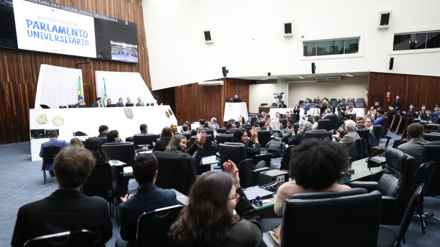 Assembleia Legislativa do Paraná | ALEP | Notícias > Comunicação PU 2025: 6ª edição do Parlamento Universitário supera expectativas dos organizadores
