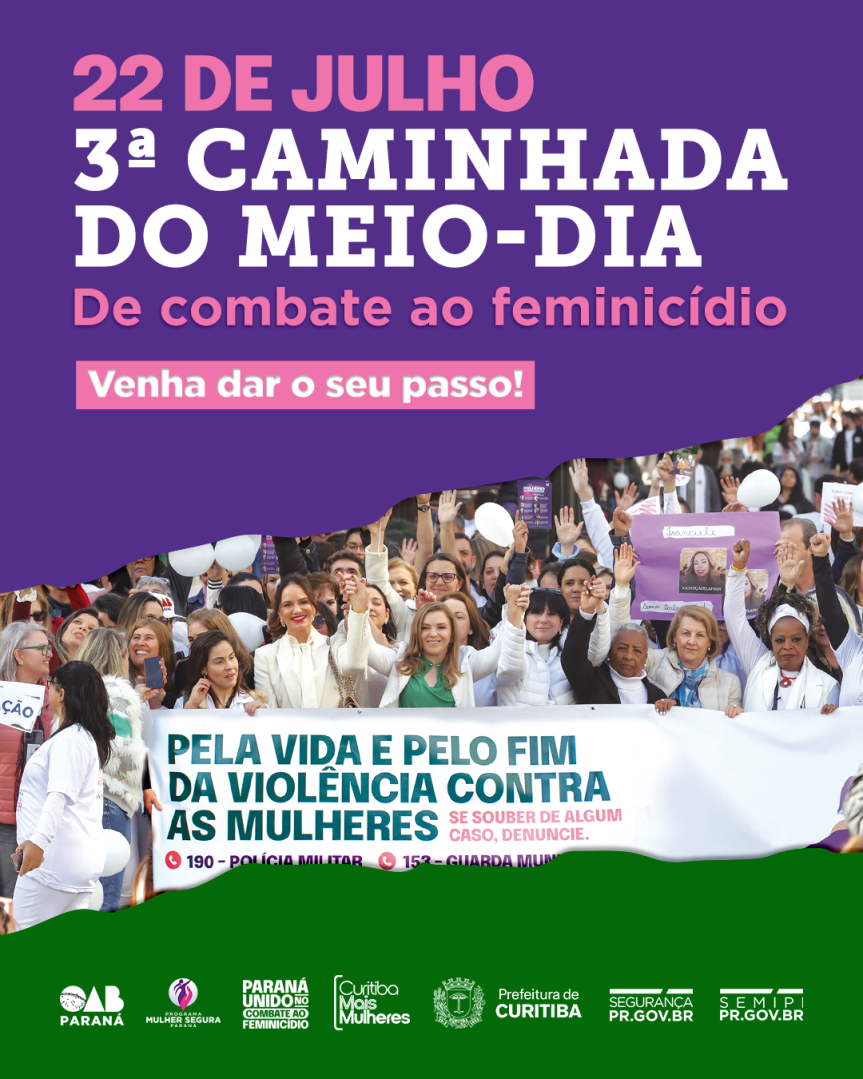 Assembleia Legislativa do Paraná | ALEP | Notícias > Caminhada do Meio-Dia reforça legislação estadual de combate ao feminicídio