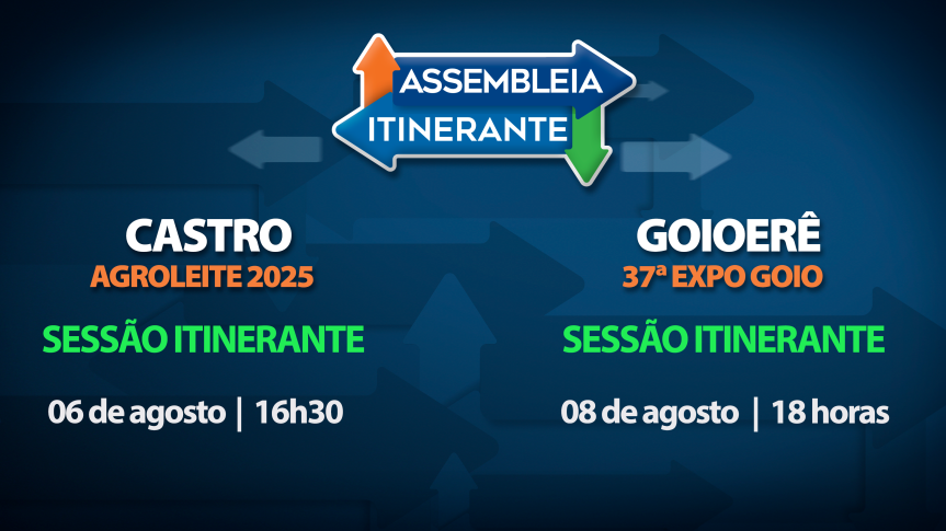 Assembleia Legislativa do Paraná | ALEP | Notícias > Assembleia Itinerante chega nesta semana a Castro e Goioerê com sessões especiais e atendimentos à população