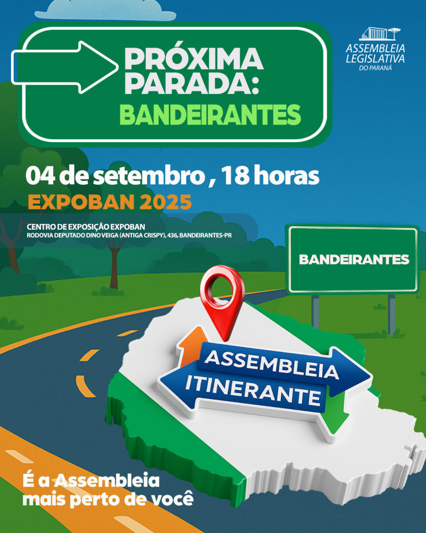 Assembleia Legislativa do Paraná | ALEP | Notícias > Assembleia Itinerante chega pela 1ª vez a Bandeirantes com serviços e Sessão Especial nesta quinta-feira (4)