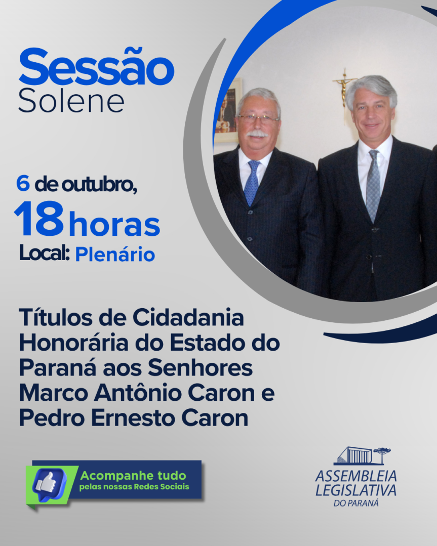 Assembleia Legislativa do Paraná | ALEP | Notícias > Sessão Solene celebra legado dos médicos Marco e Pedro Caron, referências na saúde pública e hospitalar do Paraná