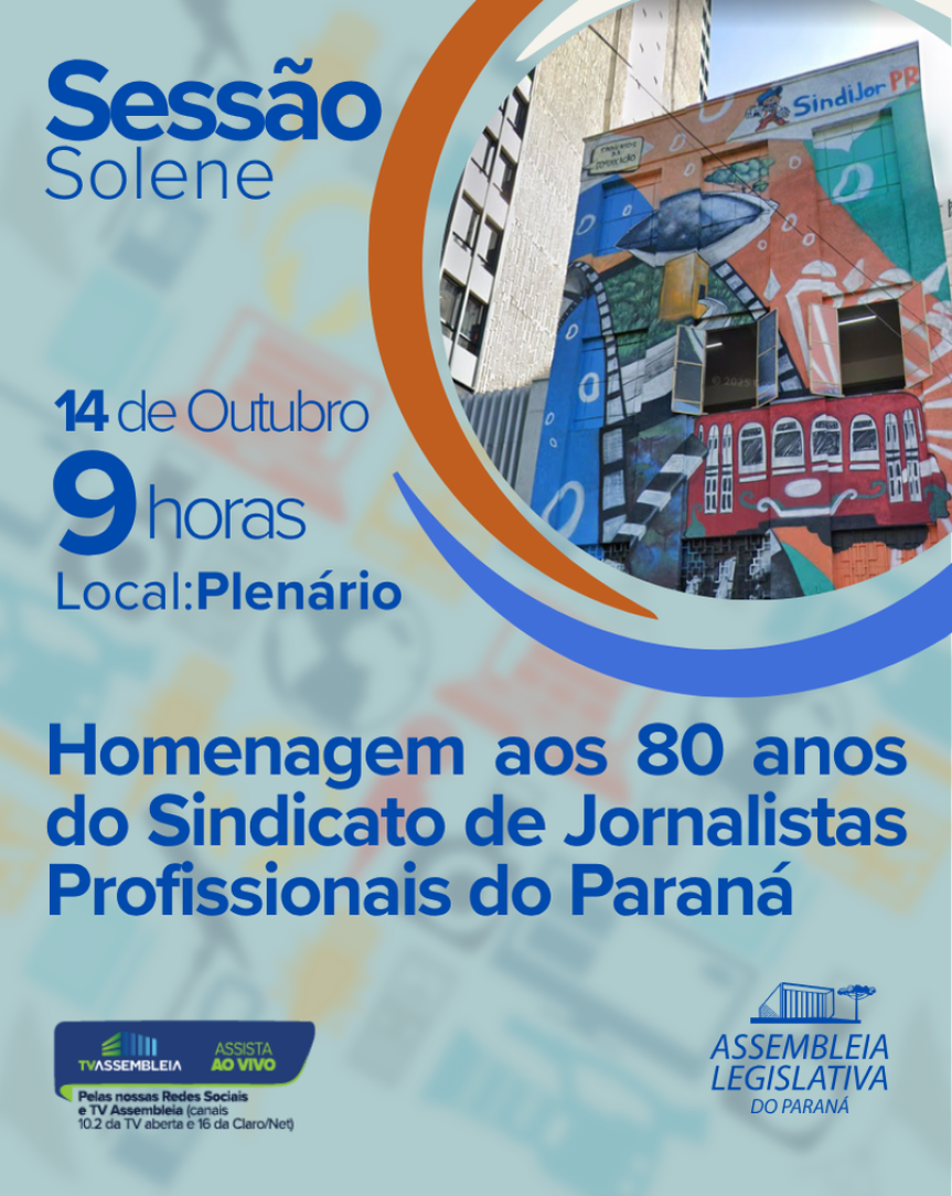 Assembleia Legislativa do Paraná | ALEP | Notícias > Sessão solene na Assembleia Legislativa irá homenagear os 80 anos do SindijorPR