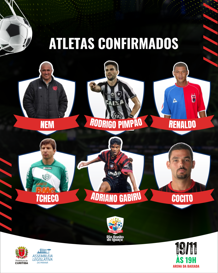 Assembleia Legislativa do Paraná | ALEP | Notícias > Assembleia Legislativa reúne craques históricos do futebol paranaense no evento “Bola Pra Frente, Rio Bonito do Iguaçu”
